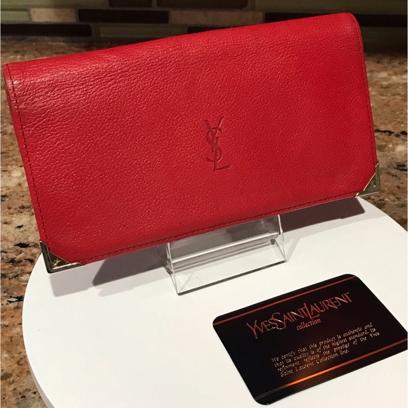 YSL Saint Laurent Kiss Lock Leather Wallet β€οΈπ₯π - Picture 4 of 17